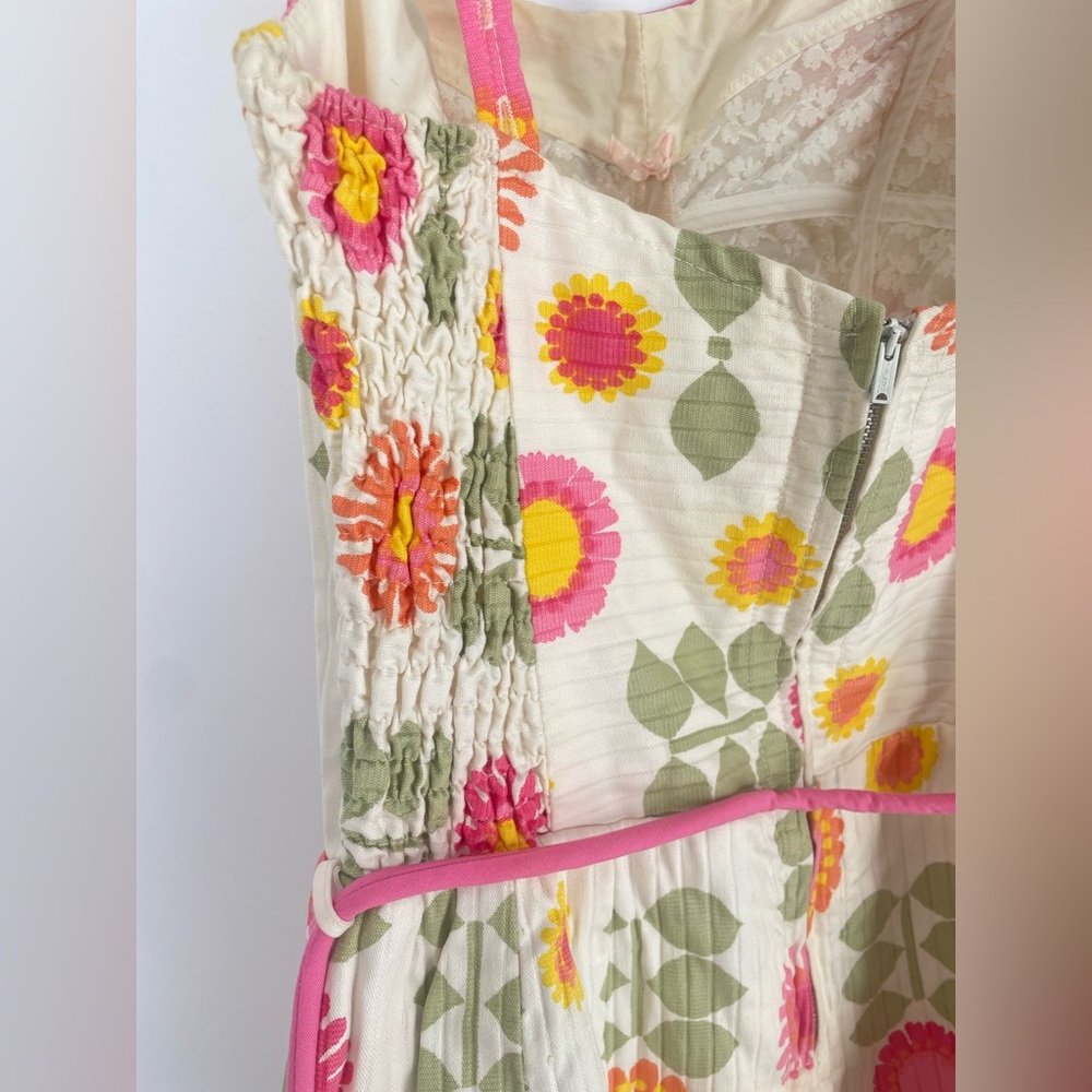 50s / 60s Mod Flower Print One Piece Swimsuit With Bloomer Bottoms - Picture 7 of 13